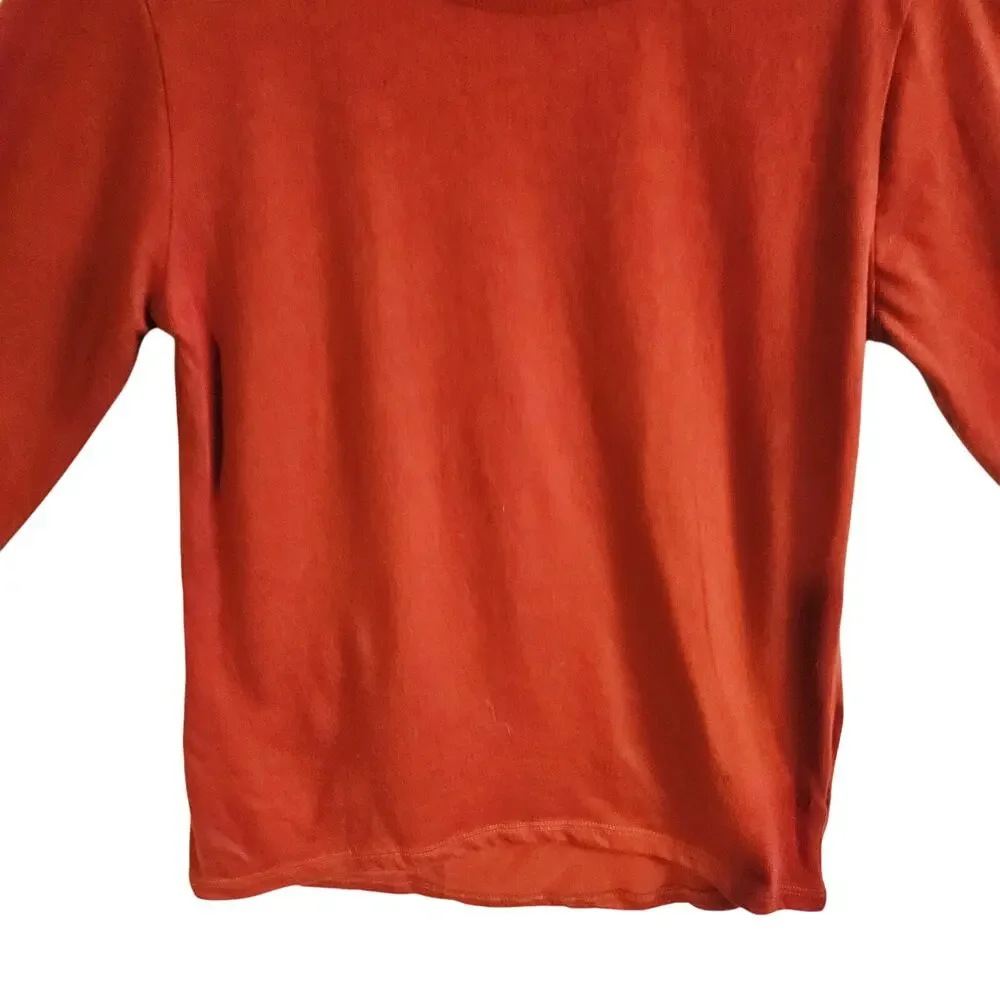 Children's Place Girls 7/8 Long Sleeve Tee Shirt Solid Burgundy Brown Rust Basic